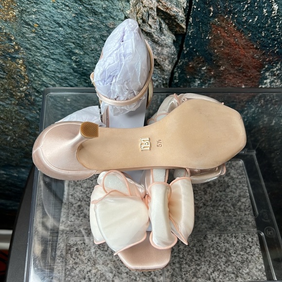 Badgley Mischka Nelly Mesh Bow Ankle Strap Sandal - Blush - Picture 10 of 11